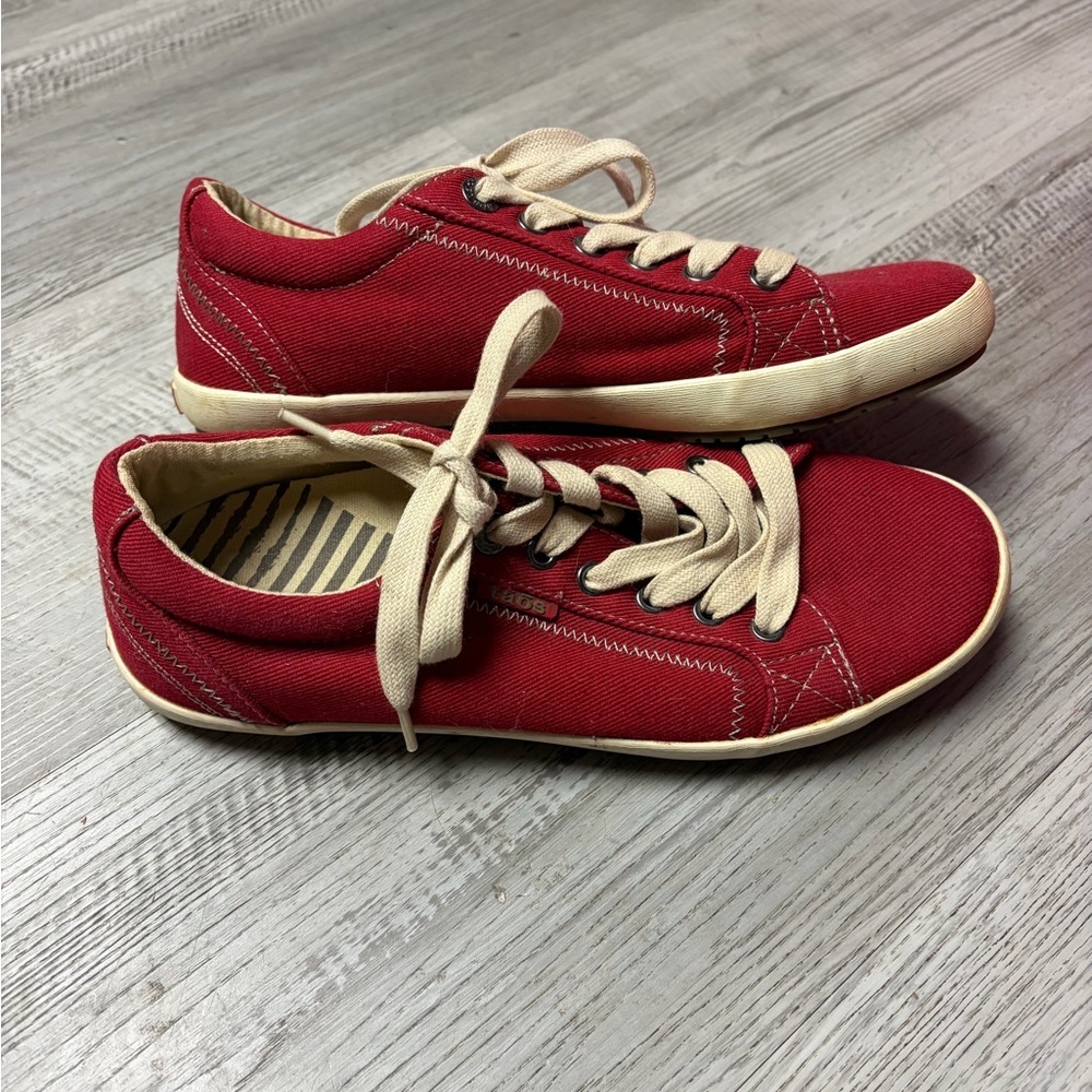 Taos Footwear Red Canvas Sneakers 8.5